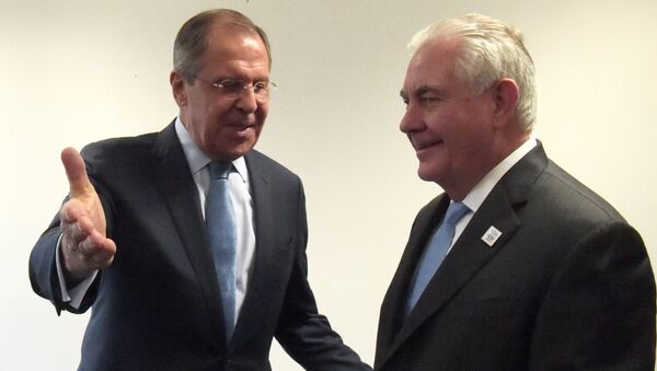 Сергей Лавров и государственный секретарь США Рекс Тиллерсон во время переговоров