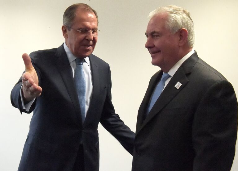 Сергей Лавров и государственный секретарь США Рекс Тиллерсон во время переговоров