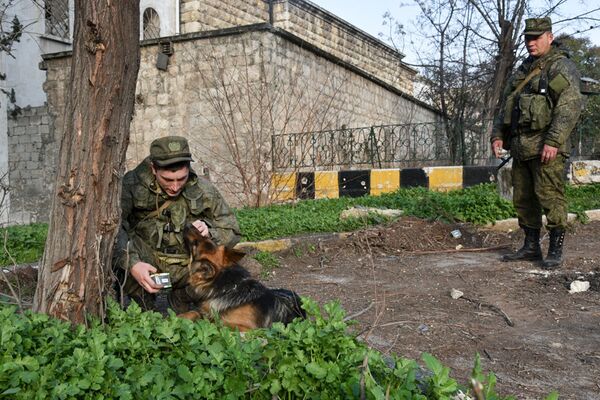 Российские военные инженеры Международного противоминного центра Вооруженных Сил РФ в Алеппо
