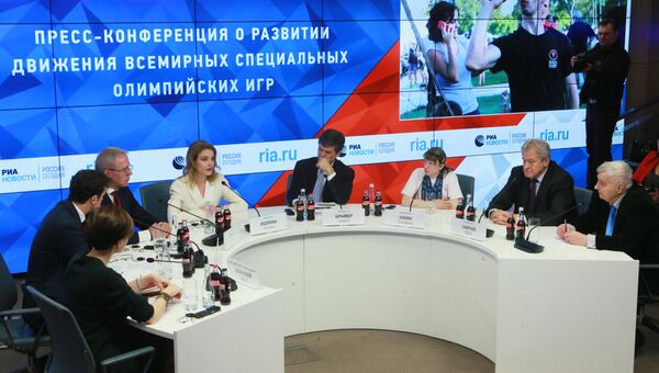 Пресс-конференция о развитии движения Всемирных Специальных Олимпийских игр в МИА Россия сегодня