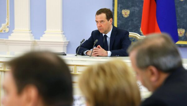 Премьер-министр РФ Дмитрий Медведев на заседании Правительственной комиссии по использованию информационных технологий. 21 февраля 2017