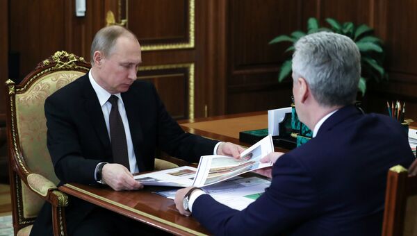 Президент РФ Владимир Путин и мэр Москвы Сергей Собянин. 21 февраля 2017