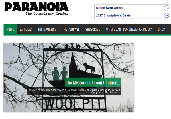 Скриншот главной страницы Paranoia Magazine Скриншот главной страницы Paranoia Magazine