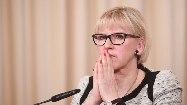 Министр иностранных дел Королевства Швеции Маргот Вальстрем после встречи с Сергеем Лавровым