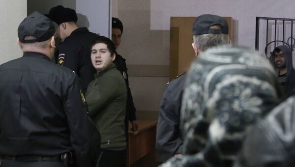 Роман Фаталиев, обвиняемый в убийстве бывшего начальника полиции Сызрани Андрея Гошта, в Самарском областном суде перед оглашением приговора. 22 февраля 2017