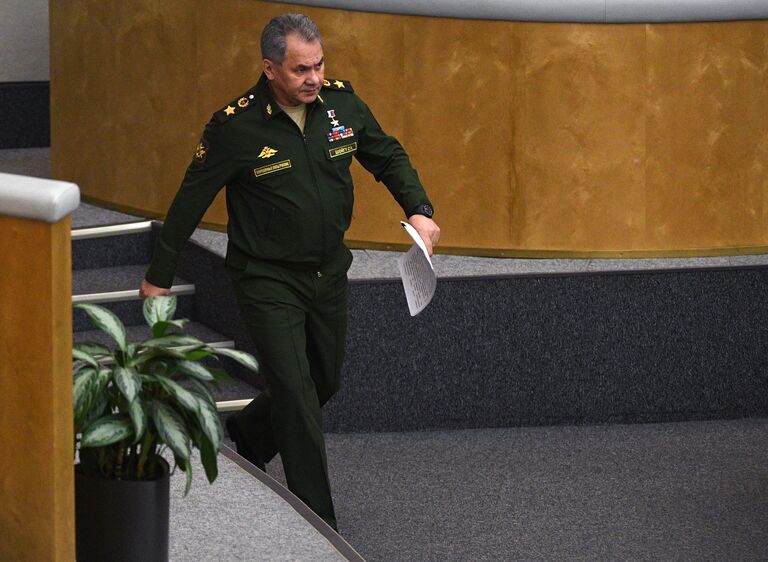 Министр обороны РФ Сергей Шойгу выступает на пленарном заседании Госдумы РФ. 22 февраля 2017 Министр обороны РФ Сергей Шойгу выступает на пленарном заседании Госдумы РФ. 22 февраля 2017