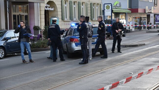 Полиция на месте наезда на пешеходов в Гейдельберге