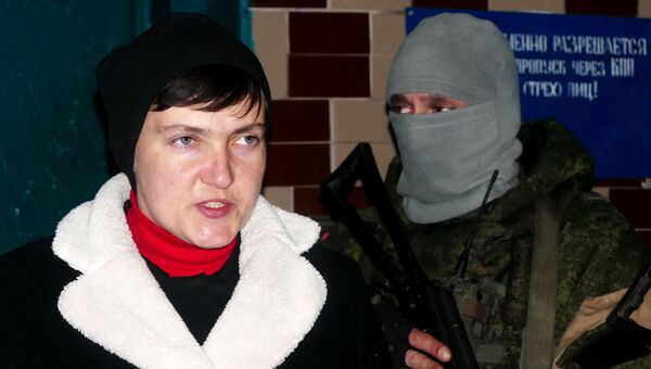 Надежда Савченко во время визита в ДНР для встречи с пленными силовиками. 24 февраля 2017