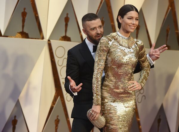 Джастин Тимберлейк и Джессика Бил на 89-й церемонии вручения Оскара в Лос-Анджелесе