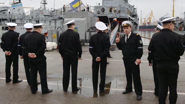 Украинские военные моряки в Одессе