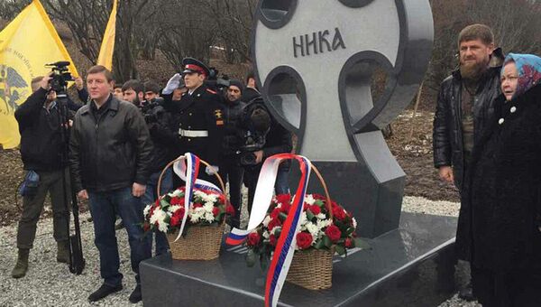 Рамзан Кадыров на открытии в Чечне Поклонного креста в честь десантников 6-й роты. 2 марта 2017