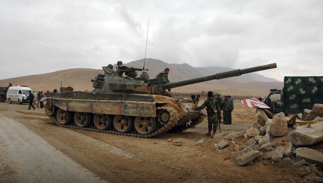 Военная техника сирийской армии в районе Пальмиры