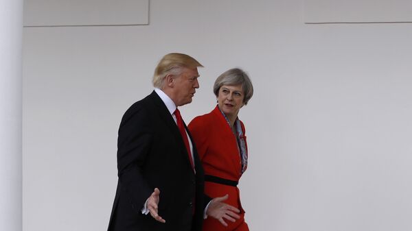 Президент США Дональд Трамп и премьер-министр Великобритании Тереза Мэй во время встречи в Белом доме, Вашингтон, США. 27 января 2017 года 
