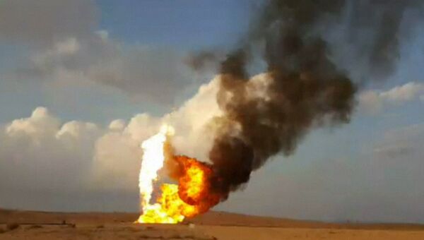 Боевики ИГ* подожгли газовую скважину Хаян под Пальмирой