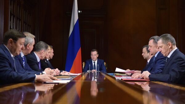 Председатель правительства РФ Дмитрий Медведев проводит совещание с вице-премьерами РФ. 6 марта 2017