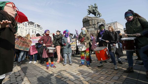 Марш феминисток в Киеве. 8 марта 2017 года