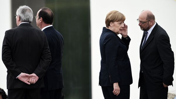 Канцлер Германии Ангела Меркель и Мартин Шульц. 2016 год