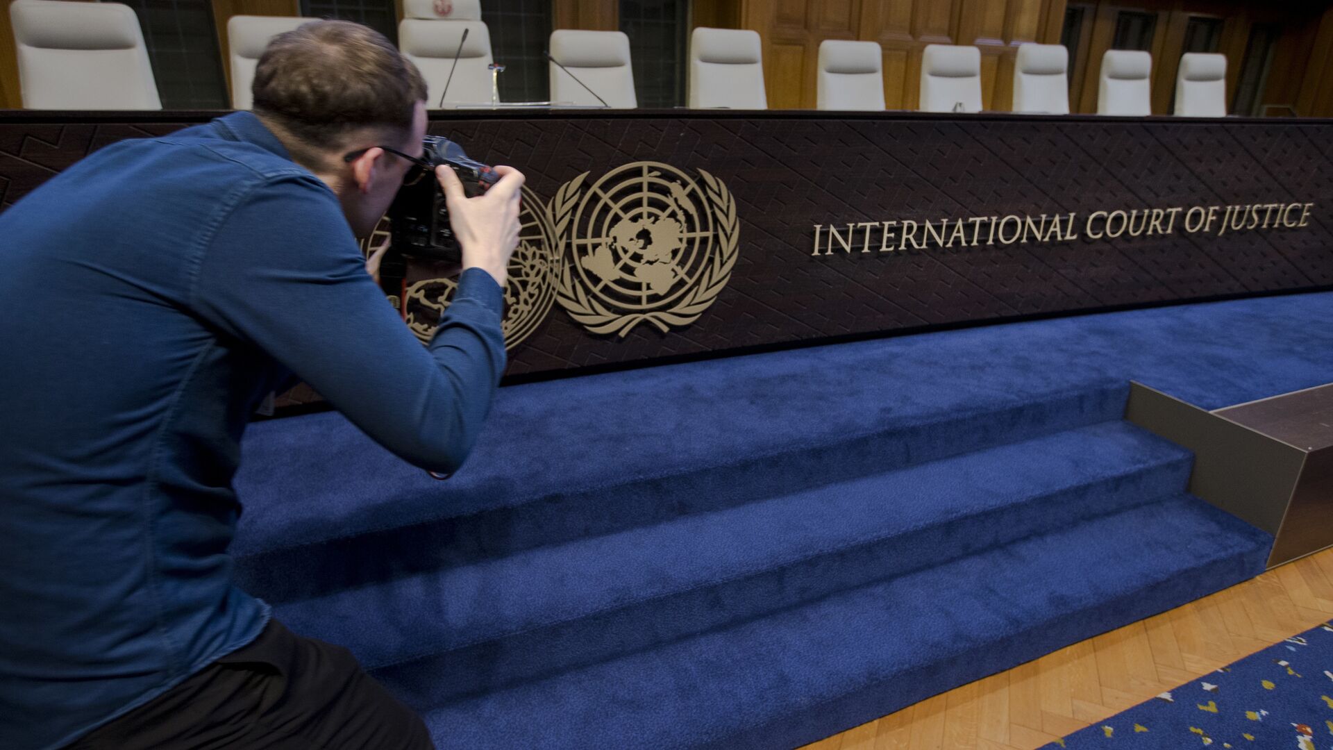 Зал заседаний в Международном суде ООН в Гааге, Нидерладны - РИА Новости, 1920, 11.01.2024