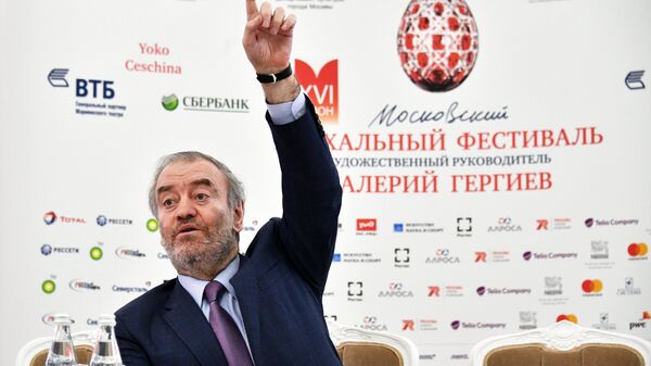 Валерий Гергиев на пресс-конференции, посвященной XVI Московскому Пасхальному фестивалю. 13 марта 2017