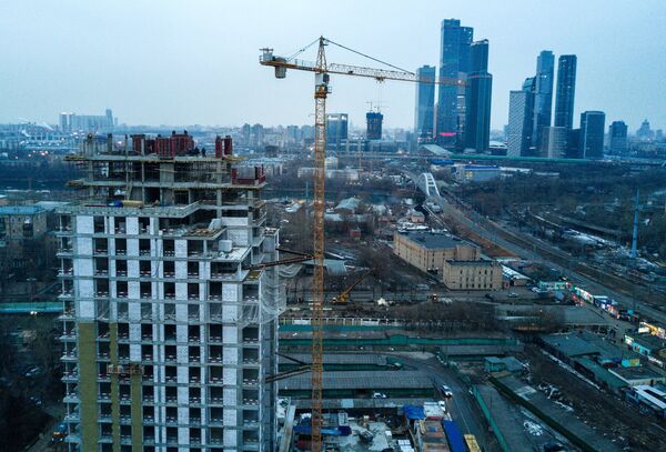 Строительство многоквартирного жилого дома в московском районе Фили. Строительство многоквартирного жилого дома в московском районе Фили.
