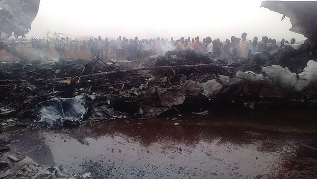 На месте крушения самолета в Южном Судане. 20 марта 2017