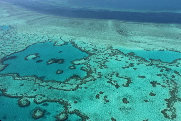 Вид с воздуха на Большой Барьерный риф