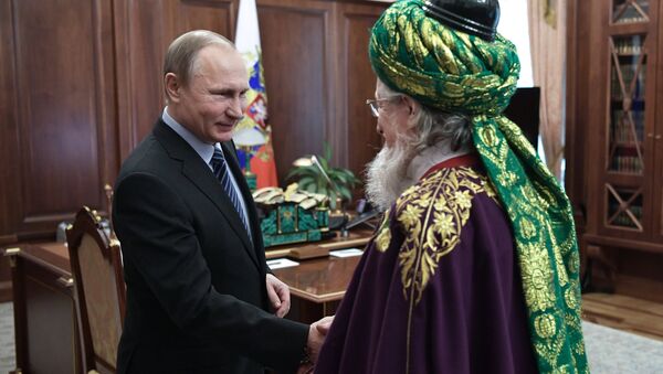 Президент РФ Владимир Путин и Верховный муфтий России Талгат Таджуддин. 21 марта 2017