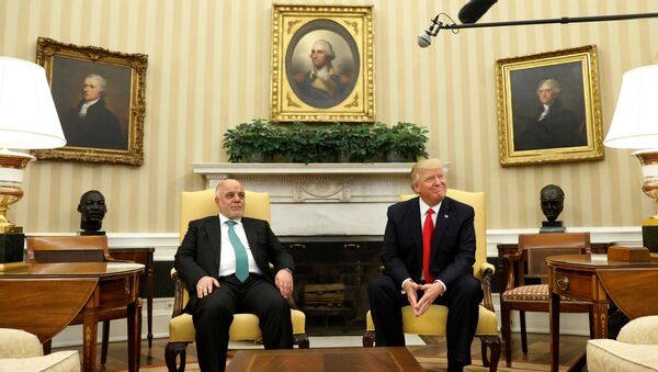 Премьер-министр Ирака Хейдар аль-Абади и президент США Дональд Трамп во время встречи в Вашингтоне. 20 марта 2017 года