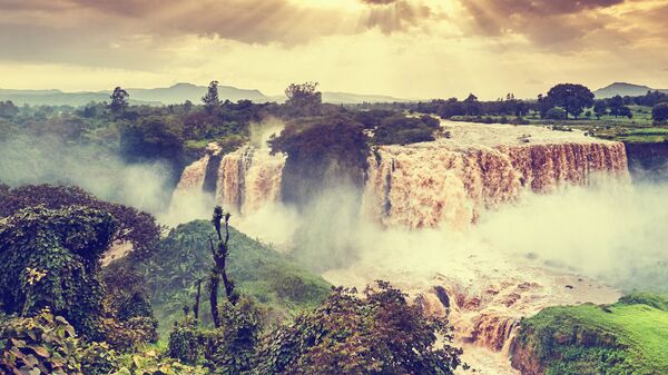 Водопад Тис-Ысат на реке Голубой Нил в Эфиопии