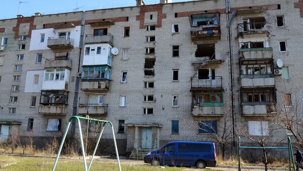 Последствия обстрела в Донецке, архивное фото