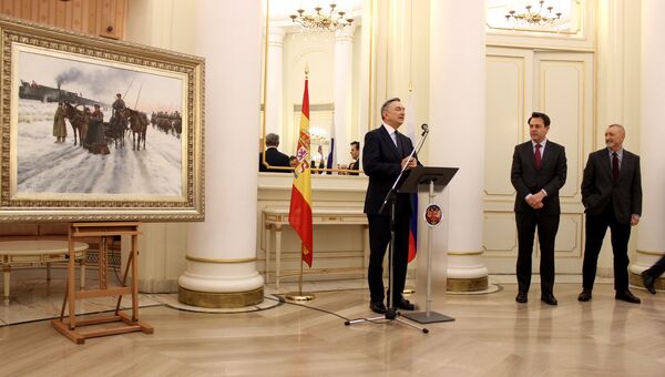 Испанский художник Аугусто Феррер-Далмау представил в посольстве России в Мадриде свою работу Прощание