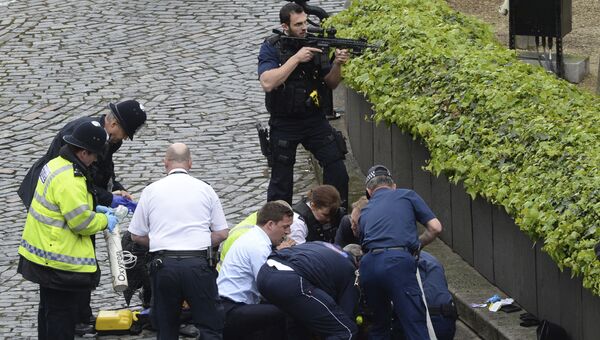 Спецслужбы на месте нападения у Вестминстерского дворца в Лондоне
