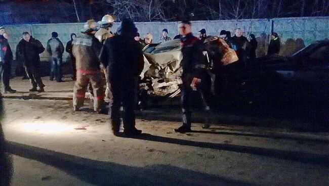 На месте ДТП в городе Сухой Лог, Свердловская область. 23 марта 2017