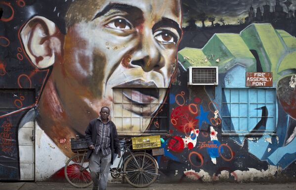 Граффити с изображение Барака Обамы в Найроби, Кения