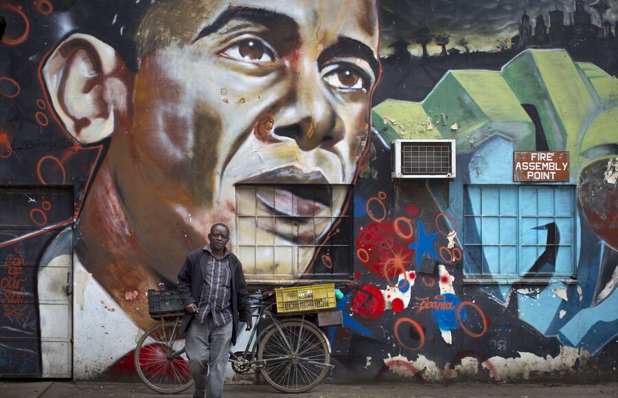 Граффити с изображение Барака Обамы в Найроби, Кения
