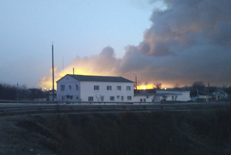 Пожар на складе боеприпасов в городе Балаклея Харьковской области. 23 марта 2017