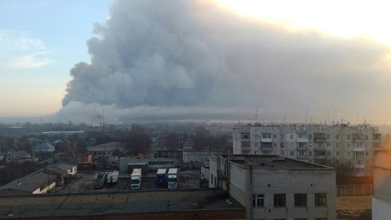 Пожар на складе боеприпасов в городе Балаклея Харьковской области. 23 марта 2017