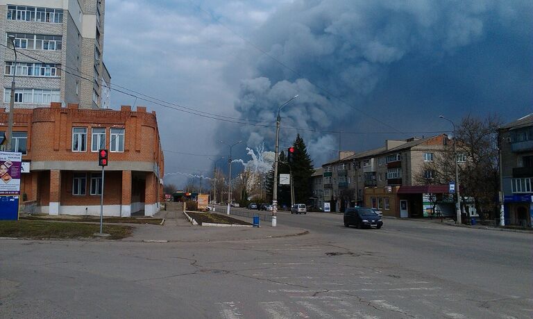 Пожар на складе боеприпасов в городе Балаклея Харьковской области. 23 марта 2017