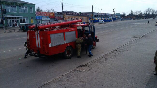 Пожарная машина в Харьковской области, Украина. Архивное фото