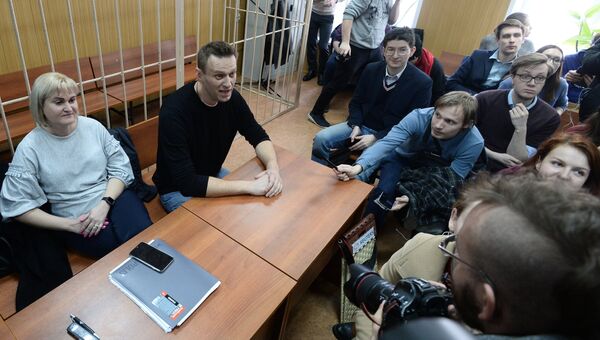 Политик Алексей Навальный на заседании Тверского районного суда города Москвы. 27 марта 2017