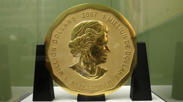 Стокилограммовая золотая монета номинальной стоимостью в $1 млн и весом в 100 кг в Музее Боде