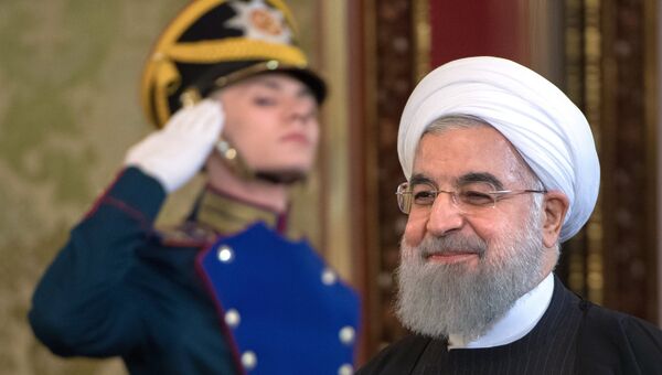 Президент Исламской Республики Иран Хасан Рухани во время визита в Москву. 28 марта 2017 года