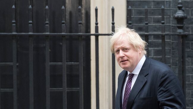 Министр иностранных дел Великобритании Борис Джонсон у резиденции главы правительства Великобритании на Даунинг-стрит, 10. Архивное фото