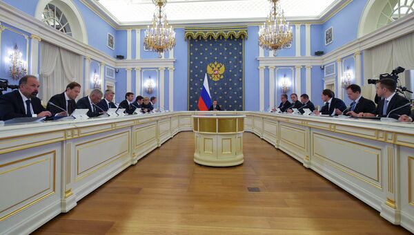 Председатель правительства РФ Дмитрий Медведев проводит заседание правительства РФ. 30 марта 2017