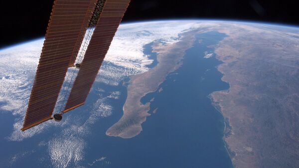 Вид на Калифорнийский полуостров и залив с Международной космической станции