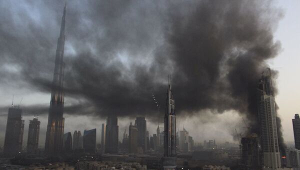 Пожар в строящейся высотке в Дубае