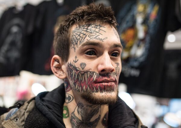 Участник Московского фестиваля татуировки 2017