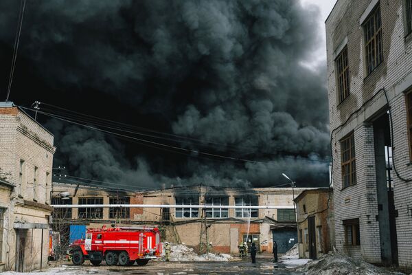 Пожар в производственном здании по производству перчаток в Иванове
