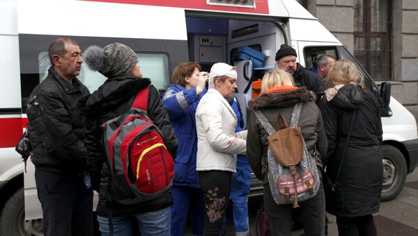 Пострадавшие в результате взрыва на станции метро Технологический институт в Санкт-Петербурге