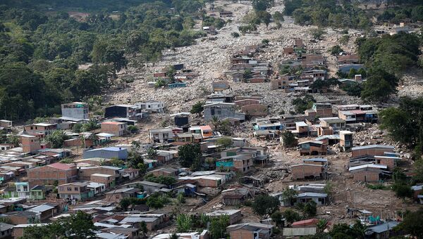 Последствия схода селевого потока в Мокоа, Колумбия. 3 апреля 2017